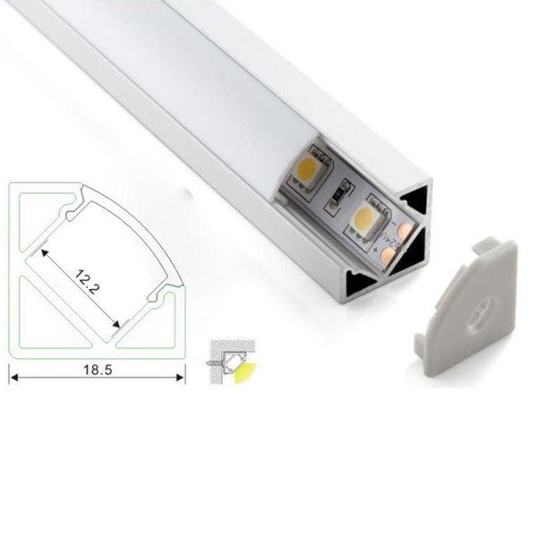 

50 x 2m sets/lot v shape led aluminium profile 90 degree corner aluminum profile led channel for led cabinet lighting