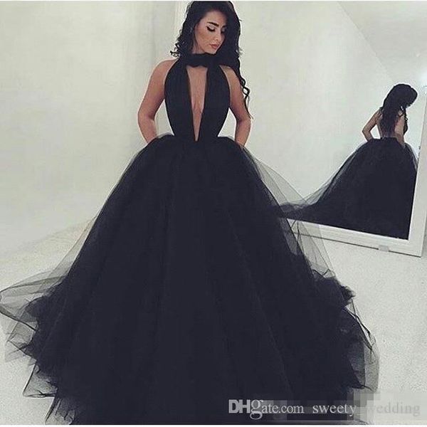 

Черный Сексуальный Новый Высокий Шеи Спинки Пром Платья Key Hole Шея vestidos de fiesta Бальн