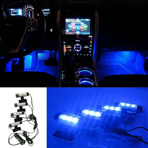 2019 Car Charge Interior Accessories Foot Car Decorative 12v 4 X 3 Blue Led Glow Neon Decor Interior Lights Set From Ordermix 2 42 Dhgate Com