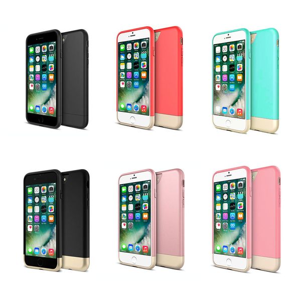 

for apple iphone 7 plus 6 plus cover stylish disign plating 2 and 1 protector case with shockproof luxury tpu cases