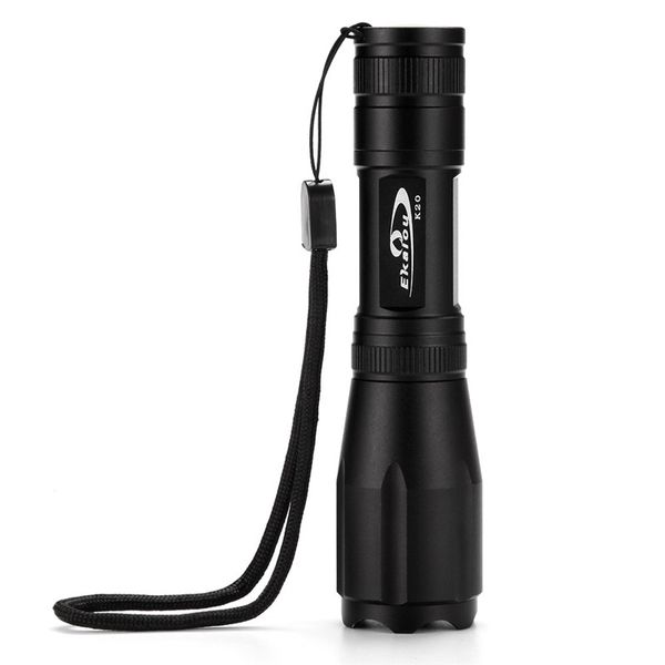 

black k20 led flashlights zoomable tactical xml t6 torches for camping 3800 lumen aluminum alloy material light xml3t6