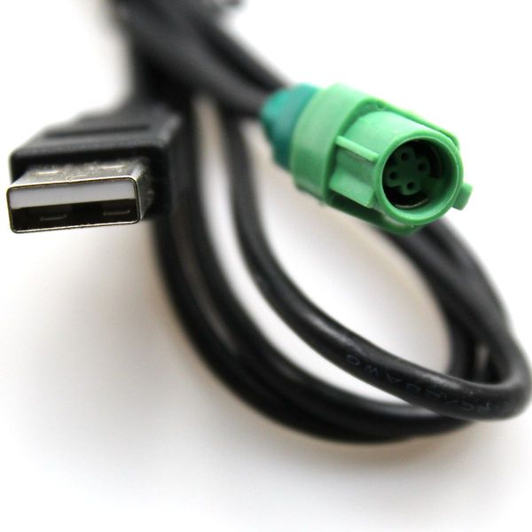 Volkswagen carro USB Masculino Rodada cabeça 4 pin fio Cable AUX Adaptador para VW