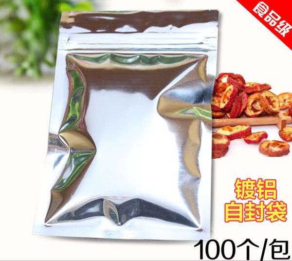 

100pcs/lot resealable aluminum foil valve locks with a zipper package bag for dried food nuts bean packaging storage zipper bag