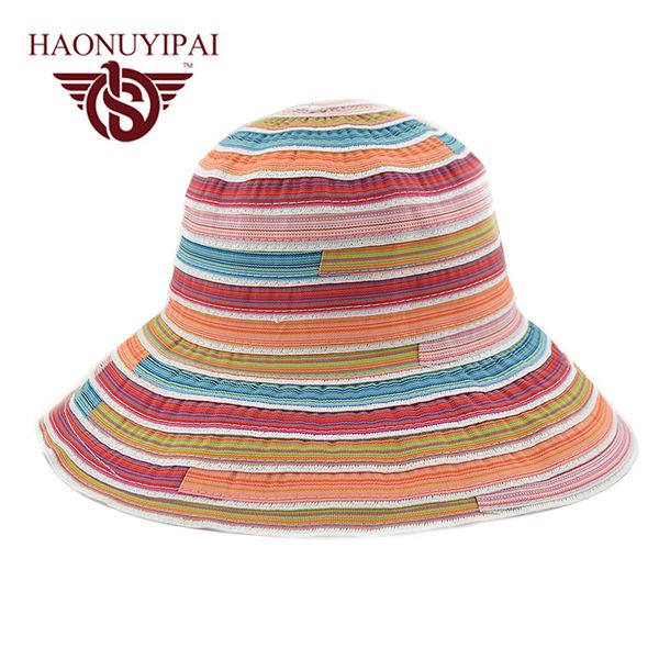 

wholesale- new arrival retail summer hat for women outdoors visors cap wide large brim floppy beach sun hat chapeu feminino casquette t1, Blue;gray