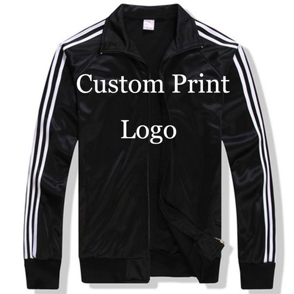 Atacado- Personalizado Made Sportswear Jackets Personalizado Jaqueta Solta DIY Logotipos Tela Bordado Imprimir Customized Imprimir Tracksuit Impresso HY