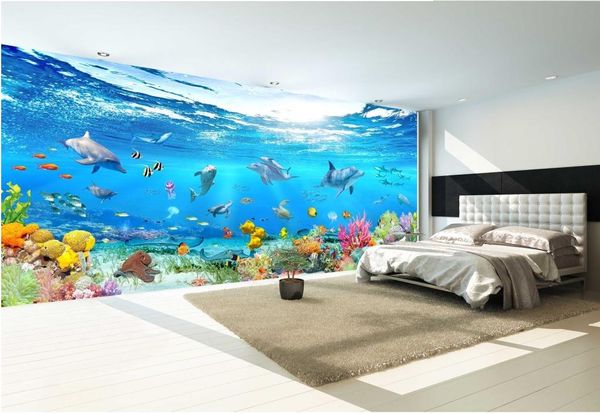 

Обзорный Подводный мир 3D Wall ТВ стены фреска 3d обои 3d настенные обои для ТВ фоне
