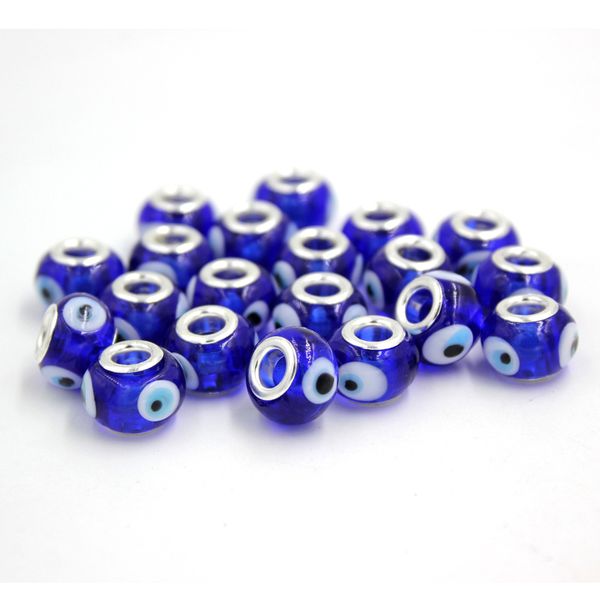 DIY Loosa Beads Free Shipping 20pcs Silver Threaded Screw DIY Lampwork Eyes Beads Fit European PDR Charms Bracelet Necklace