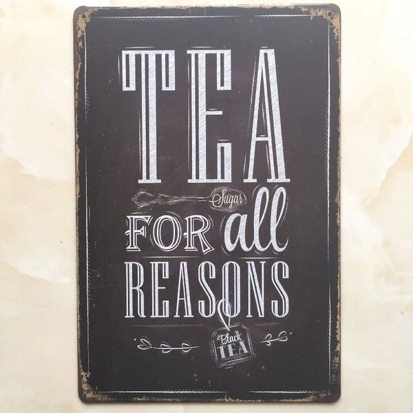 2019 Tea For All Reasons Tin Sign Vintage Home Bar Pub Hotel