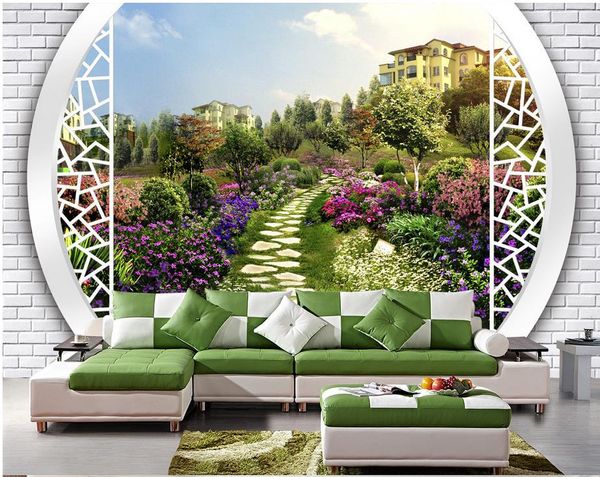 

back garden 3d landscape backdrop mural 3d wallpaper 3d wall papers for tv backdrop