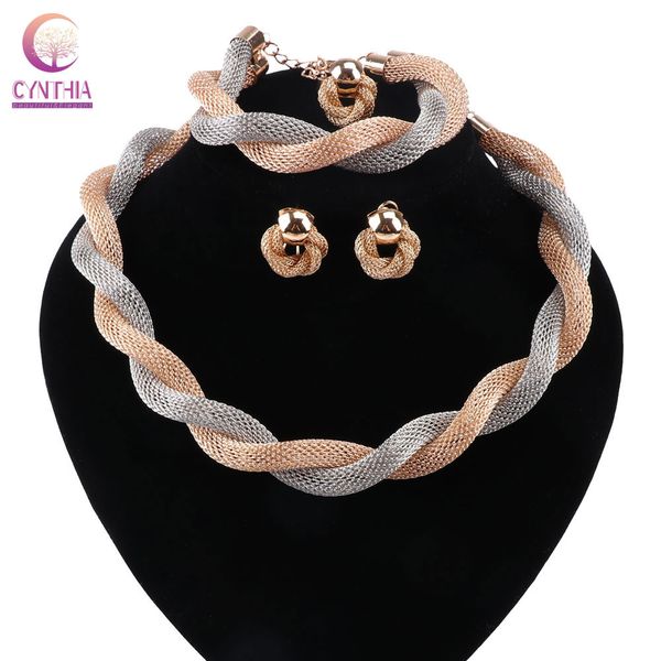 

2020 women exaggerated big choker vintage chunky statement chain necklace bracelet earrings ring accessories jewelry sets, Black