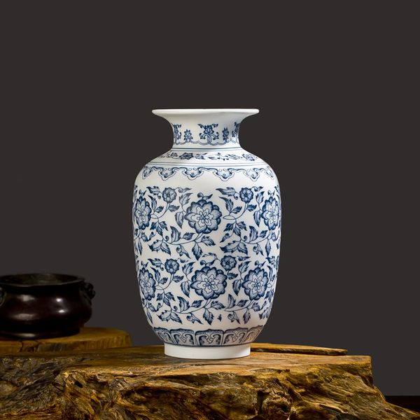 

Синий и белый фарфор вазы блокировки дизайн лотоса цветок керамическая ваза ручн