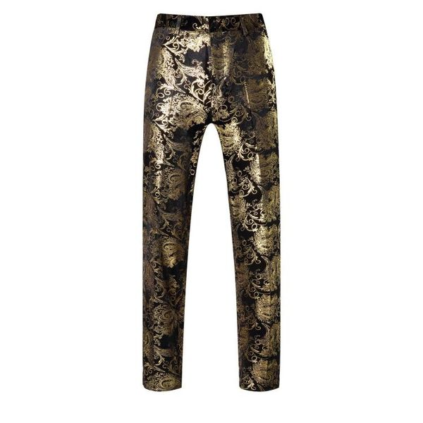

male pants trousers wedding prom costume men's fashion gold golden casual suit pants for singer dancer star christmas performance show, Black
