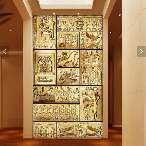 

Wholesale-wall paper 3d art mural HD beauty of ancient Egyptian culture covering Home Decor Modern Wall Painting For Living Room wallpaper