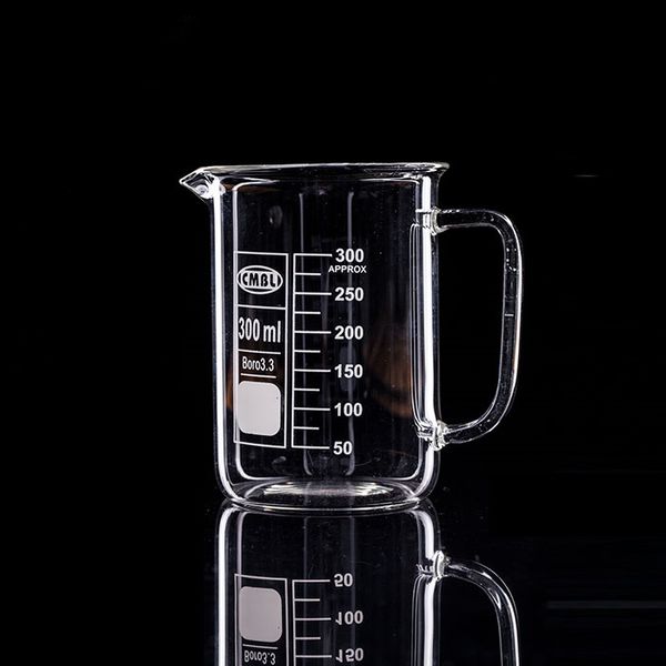 

wholesale- 300ml glass beaker mug cup with handle 3.3 borosilicate glass lab glassware clear and thick welcome to compare other sellers&#039