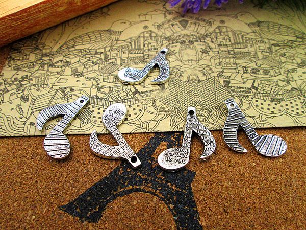 

45pcs--antique silver musical note charm muscial charms pendants, Bronze;silver
