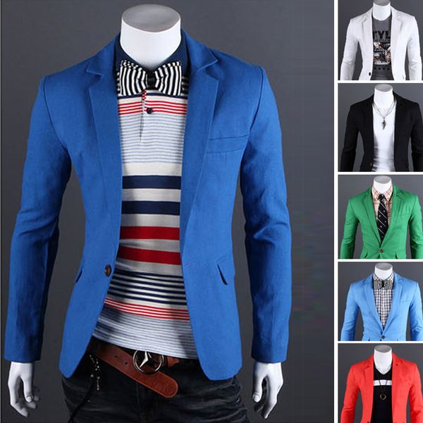All'ingrosso- 2017 Nuovo arrivo Primavera Luxury Blazer giacca Moda uomo Business Suit Corea stile tinta unita Slim Blazer Masculino 032909