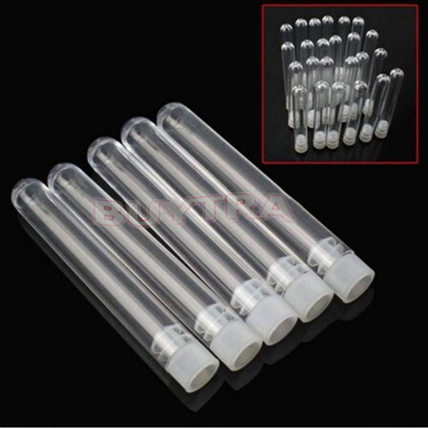 

wholesale- 12x100mm clear plastic test tubes with white caps sers test tubes