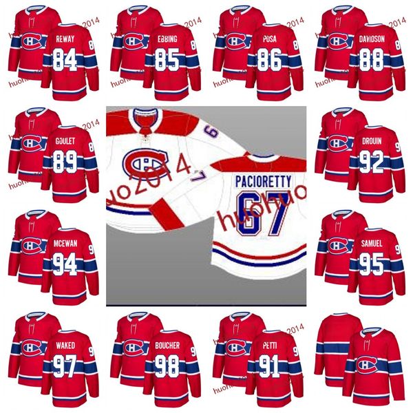 

2017-2018 Montreal Canadiens 84 Martin Reway 85 Tomas Ebbing 86 Saverio Posa 88 Brandon Davidson 89 Alexandre Goulet Hockey Jerseys