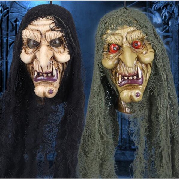 

2017 хэллоуин висел скелет дом с привидениями бар ночь украшения террорист монстр сломанной головой акустическая голова демона висит призрак