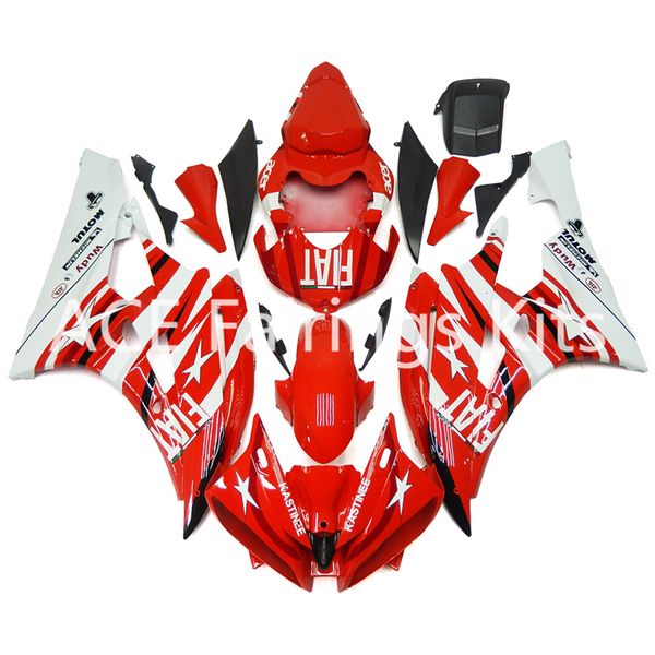 3 brindes completos para -Yamaha-YZF-600-YZF-R6-2006-2007-R6-06-07-ABS- estilo Vermelho