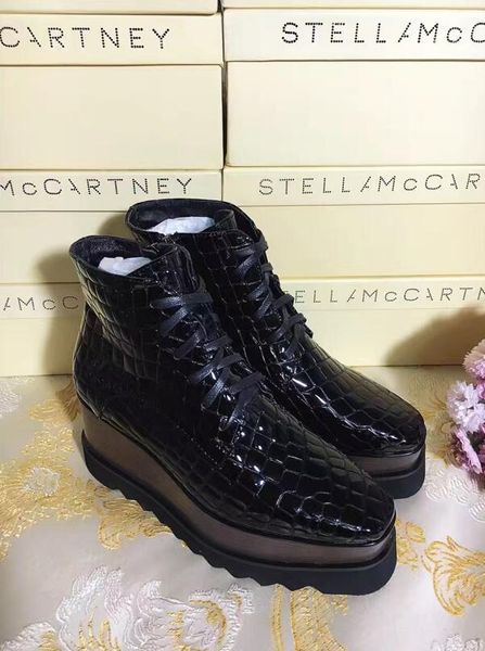 

черная лакированная кожа камень шаблон черная подошва стелла маккартни обувь, Black