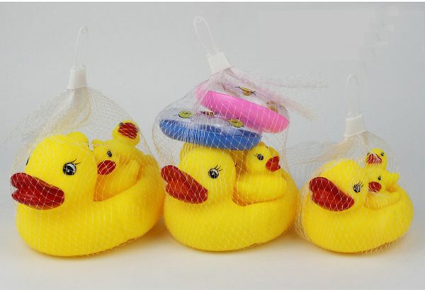 

20set baby bath water duck toy mini sounds animal yellow rubber ducks kids bath small ocs toy children swiming beach gifts 1set=4pcs