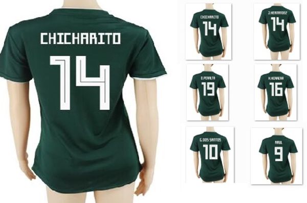 

18-19 Mexico Women 14 Chicharito J.Hernandez Thai Quality Jerseys Customized 19 O.Peralta Womens Soccer Jerseys shirts 11 C.VELA Soccer Wear