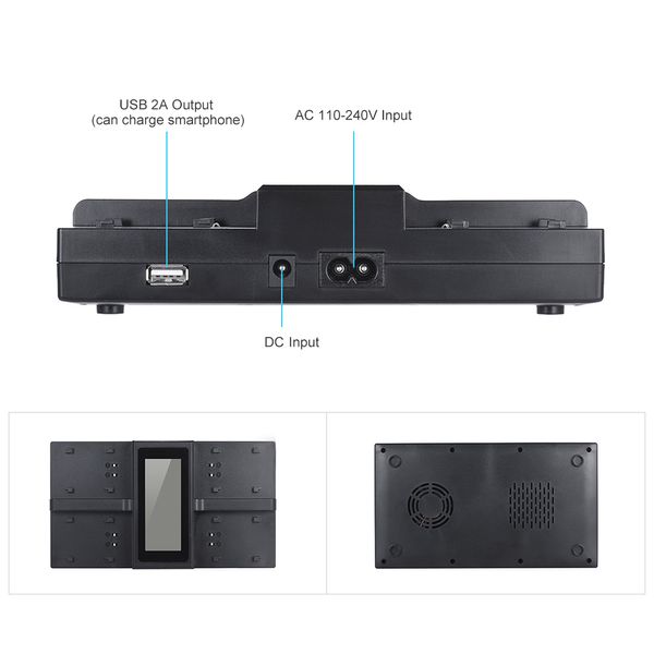 Freeshipping Andoer NP-FW50 NPFW50 Carregador de bateria digital de 4 canais para Sony A7 A7R A7SII A7II A6500 A6300 A7rii Nex Series