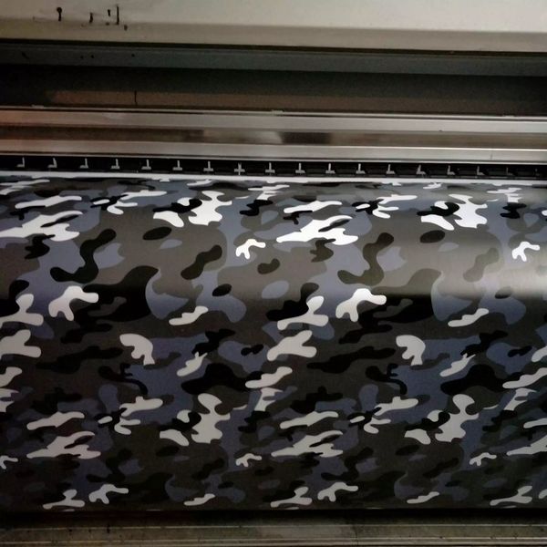 Schwarz Blau weiß Camo Vinyl Vollauto -Wickel -Tarnfolie Aufkleber mit Camo -LKW -Abdeckung luftfreie Größe 1,52 x 30 m/rollen kostenloser Versand