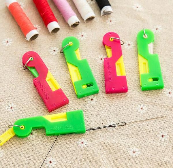 

new elderly use automatic easy sewing needle device threader thread guide tool