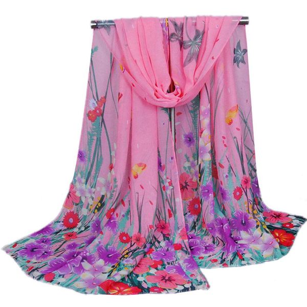 

wholesale- sif 2018 women's ladies chiffon soft scarves long wraps shawl beach silk scarf jun 21, Blue;gray