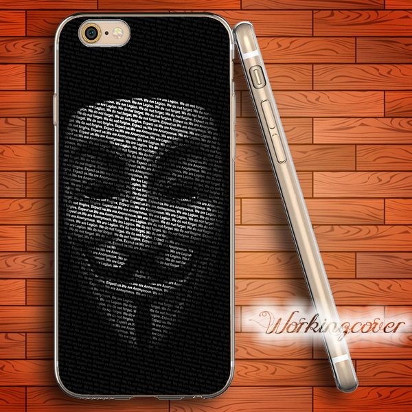 

coque anonymous mask soft clear tpu case for iphone 7 6 6s plus 5s se 5 5c 4s 4 case silicone cover