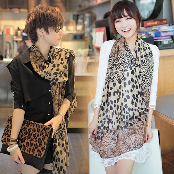 

wholesale- women's long soft wrap lady shawl silk leopard chiffon scarf new fashion 88 jl, Blue;gray