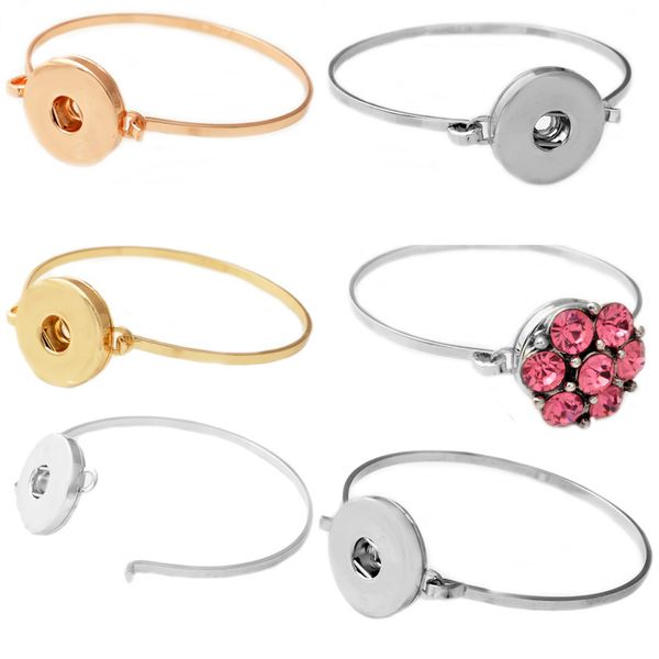 

wholesale-p00447 size 5.1cm kid rivca snap buton metal bracelet fit 18mm button snap button armband, Golden;silver