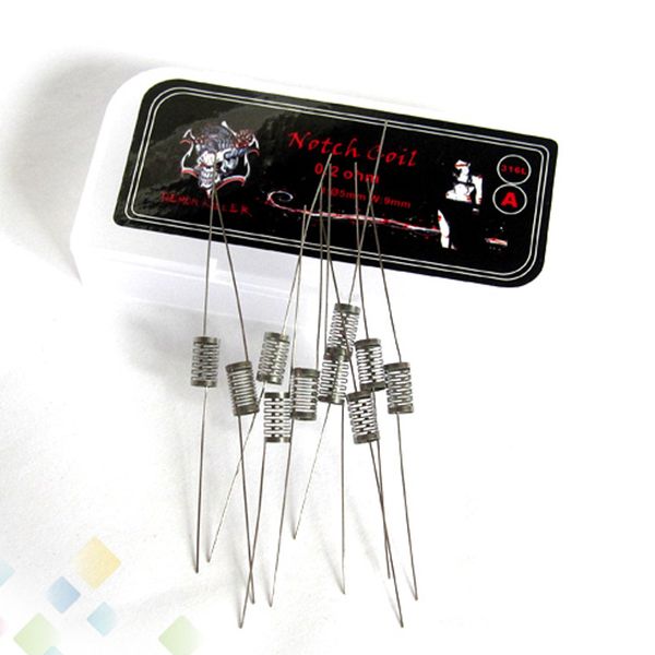 

Demon Killer Notch Coil SS316L Heating Wire 0.2ohm Prebuilt Notch Wire Coils For Wismec Theorem RTA Atomizers DHL Free