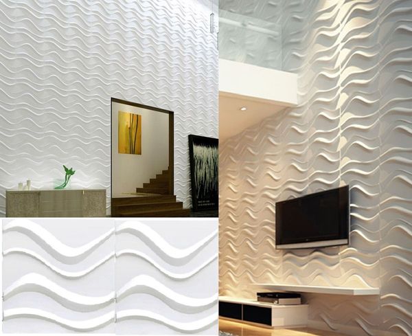 Light Weight Waterproof Eco Friendly Material Interior Easy Diy Wave Effect Design 3d Decorative Pvc Wall Sticker Panel Removable Wall Stickers Decor
