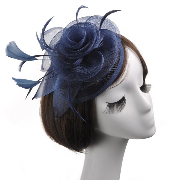 

Gray/Beige/Navy Blue/Black Mexican Western Style Ladies Classic Bridal Hats Small Cap Fascinator Sinamany Hats For Party Banqut Wedding