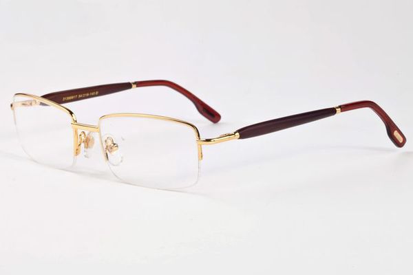 

men's glasses frame alloy metal eyeglasses half-frame vintage eyewear retro buffalo horn glasses lunettes de soleil, White;black