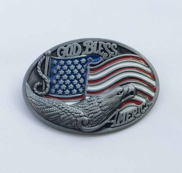 

American Flag Silver Eagle Men Belt Buckle SW-BY705 suitable for 4cm wideth snap on belt with continous stock