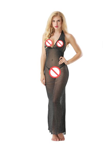 

underwear women nightwear gauze v neck pajamas through deep lingerie halter babydoll lenceria women's sleepwear see erotic dress s gevh