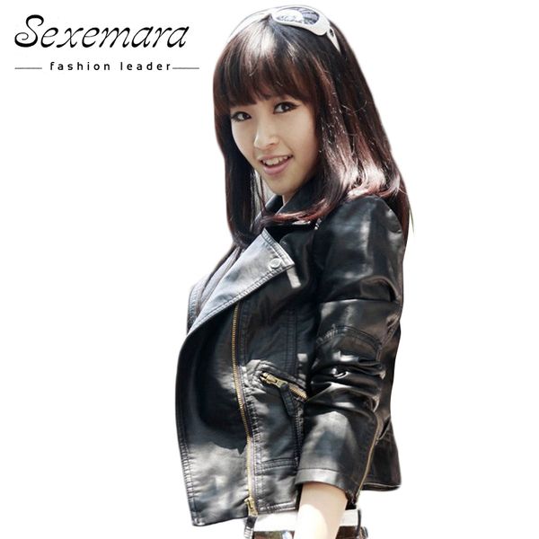 

wholesale- new spring autumn 2016 women jacket fashion slim plus size pu leather motorcycle short outwear jaqueta feminina damen jacket, Black;brown