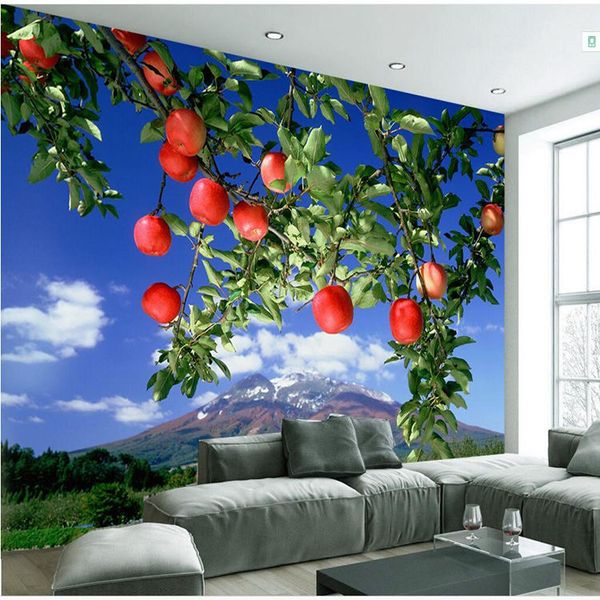 3d Large Scale Mural Apple Tree Wallpaper Living Room Bedroom Tv Background Wall Visual Restaurant Fresh Fruit Wallpaper Widescreen Desktop Wallpapers