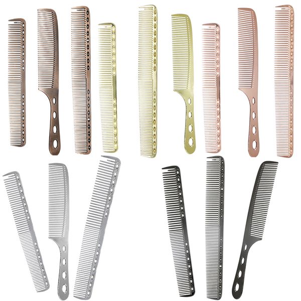 

titanium material heat resistant hairdressing comb 3pcs/set professional hair cutting comb in 5 colors durable use, Silver