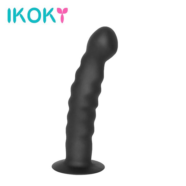 IKOKY Silicone Realista Enorme Vibrador Pênis Real Pau Artificial Plugue Anal Ventosa Feminino Masturbador Sex Toys para a Mulher q170718