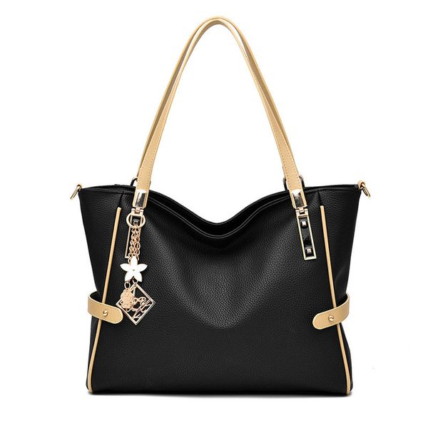 

new handbag bag lady fashion satchel large tide shoulder bag handbag, Black;red