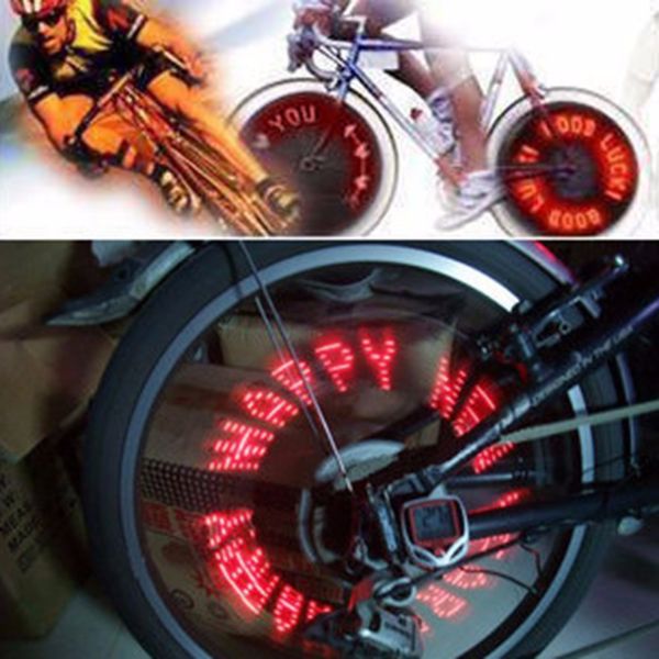 Großhandel Neue heiße coole 7 LED -Fahrradradfahrrad -Lampenrad Reifen Spoke Blitzbuchstaben Heiße Suche