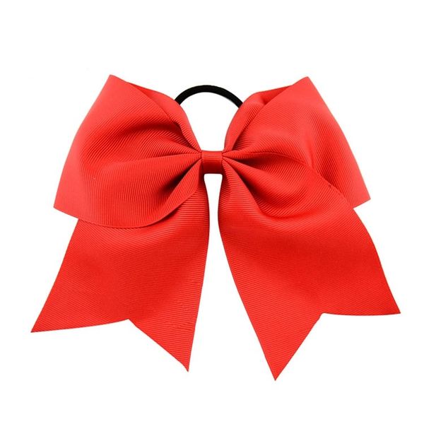 

10pcs196 colors 8 inch girls cheerleading hair bow grosgrain ribbon cheer bow elastic band ponytail hair holder for girl hair bands, Slivery;white