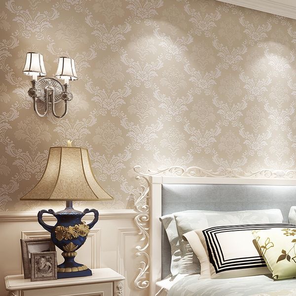 Acquista Carta Da Parati Europea Semplice Di Lusso Parete Carta Da Parati 3 D Carta Da Parati Classica In Rilievo Camera Da Letto Carta Da Parati Home