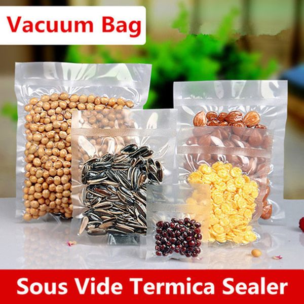 22x32cm 0,32mm Vakuum Nylon Klar Schoner für gekochte Lebensmittel Aufbewahrung Verpackungsbeutel Fleisch Snacks Hermetische Lagerung Heißsiegelung Plastikverpackungsbeutel