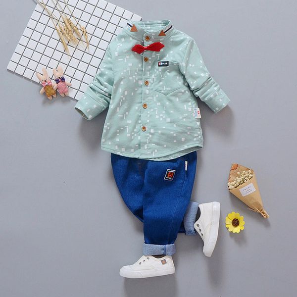 

baby boys clothing sets kids cute uniform clothes for school birthday suits long sleeve shirt cotton, White